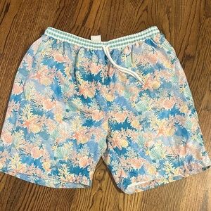 Coral Reef Print Men's Swim Trunks